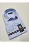 Regularfit Blue Striped Men's Shirt Stretch Fabric Stretch Fabric Collar with Button at the Bottom Ar0720709-03 - 4