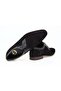 Black Color Lace-Up Genuine Leather Suede Men's Shoes - 2
