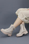 Women's Lace-Up Zippered Pocket Buckle Thick Sole Boots Winter Waterproof 501 - 4