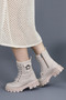 Women's Lace-Up Zippered Pocket Buckle Thick Sole Boots Winter Waterproof 501 - 3