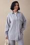 Single Pocket Hidden Placket Light Gray Double Suit - 4