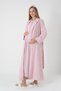 Powder Jacquard Shawl Collar Lace Full Length Winter Special Design Maternity Nightgown Nightdress Set - 6