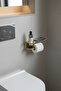 Black Metal Shelf Toilet Roll Holder with Phone Holder Multi-Purpose Bathroom Wc Accessory