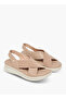 Women Platform Cross Strap Slingback Sandals