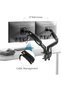 North Bayou F160 17-27” Monitor Arm-Adjustable Holder with Dual Screen Support Shock Absorber - 4