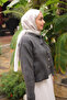 Anthracite Collar Tie-Up Buttoned Knitwear Cardigan - 2