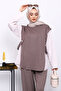 Mink Paneled Modal Suit with Tunic Trousers - 3