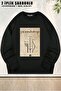 Unisex Lotr Friendship Printed Oversized Crew Neck Sweatshirt
