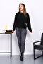Black Crew Neck Three Thread Sweat - 2