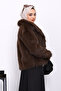 Brown Lined Short Fur Coat - 3