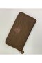 Women's Tan Crinkle Fabric Large Horizontal Wallet 10X20Cm - 2