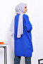 Cobalt Blue Cold Yarn Mercerized Knitwear Tunic - 4