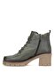 Elit Alvarine Women's Genuine Leather Heeled Boots Khaki - 3