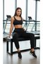 Women's Black 2 Thread Cotton Skinny Leg Sweatpants - Flexible Fit Cut Jogger - 2