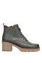 Elit Alvarine Women's Genuine Leather Heeled Boots Khaki