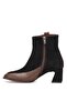 Elit Cordelia Women's Genuine Patent Leather Classic Heeled Boots Brown - 3