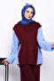 Mürdüm Paneled Modal Suit with Tunic Trousers - 3