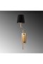 Lumora Modern Conical Fabric Lampshade Sconce Black Gold Body, Luxury Wall Lamp Lumora-15331 - 4