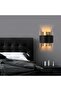 Noctra Double-Way Metal Single Sconce Black Glossy Gold Body, Modern Design Wall Lamp Noctra-15351