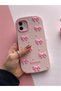 iPhone 11 Compatible Pink Bow Pattern Embossed Soft Silicone Case - 5