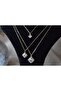 3-Piece Square Steel Zircon Stone Necklace - 3