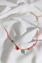 Clover Pendant Pink Starry Orange Necklace