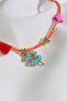 Clover Pendant Pink Starry Orange Necklace - 2