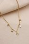 Pearl Detail Gold Steel Necklace with Sun Figure - 2