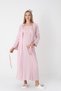 Women's Salmon Special Lace Design Full Length Maternity Nightgown-Dressing Gown Set of 2 - 7