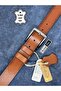 100% Genuine Leather Men's Jeans Belt Tan 4cm Buffalo Leather