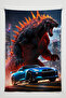 Gamer Wall Covering – Car Themed, High-Quality Fabric, Tapestry Wall Carpet - 2