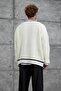 Men's Knitwear Gst Knitted Cardigan White Oversize Knitwear Fabric - XL - 5