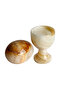Bal Onyx Natural Stone Egg Glass Set – Handmade Decorative Set of 2 / 6, Stylish Home Accessory - 3