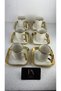 Gilded Porcelain 6-Piece Coffee Cup Set Decorative Object Figurine Living Room Accessory Coffee Table Desk Living Room Decor