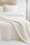 100% Cotton Double Bedspread Pike, Honeycomb Pattern Cream Colored Pike