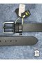 100% Genuine Leather Men's Jeans Belt 4.5cm Buffalo Leather Black - 4