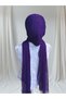 Accessories Included: Purple Color Flexible Fabric, Single-Piece Ready-Made Veil, Ready-Made Shawl, Ready-Made Turban - 3