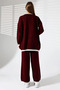 Crew Neck Shepherd Stitched Sweater and Palazzo Knitwear Top and Bottom Set - 6