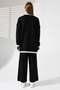 Crew Neck Shepherd Stitched Sweater and Palazzo Knitwear Top and Bottom Set - 6
