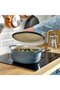 VARDAGEN Casserole with lid, enamelled cast iron, light beige/dark grey-blue, 5 l - 4