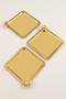 Volis Stainless Steel 3-Piece Patterned Butterfly Crystal Stone Detailed Coffee Serving Presentation Tray Gold - 4
