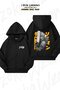 Unisex Chainsaw Man Denji and Pochita Custom Printed Oversized Back Printed Zip Hooded Cardigan