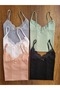 Women's 5-Pack Lace Cotton String Strap Tank Top Blue, Green, Powder, Black, White - 2
