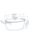 VARDAGEN Casserole with lid, enamelled cast iron, light beige/dark grey-blue, 5 l - 8