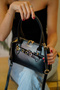 Baguette with Brown Belt Detail - Burgundy Medium Size Patent Leather Women's Shoulder & Handbag - 4