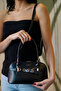 Baguette with Brown Belt Detail - Burgundy Medium Size Patent Leather Women's Shoulder & Handbag - 2