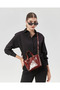 Baguette with Brown Belt Detail - Burgundy Medium Size Patent Leather Women's Shoulder & Handbag - 7