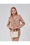 Baguette with Brown Belt Detail - Burgundy Medium Size Patent Leather Women's Shoulder & Handbag - 5