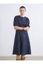 Texx Store Quality Lcw Comfort Indigo Denim Straight Standard & Regular Oval Neck Midi Jean Dress - 2