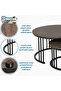 مجموعة طاولات رئيسية قطعتين دائري متداخلة ببعضها من بكسل الأثاث, قواعد من المعدن - 2
